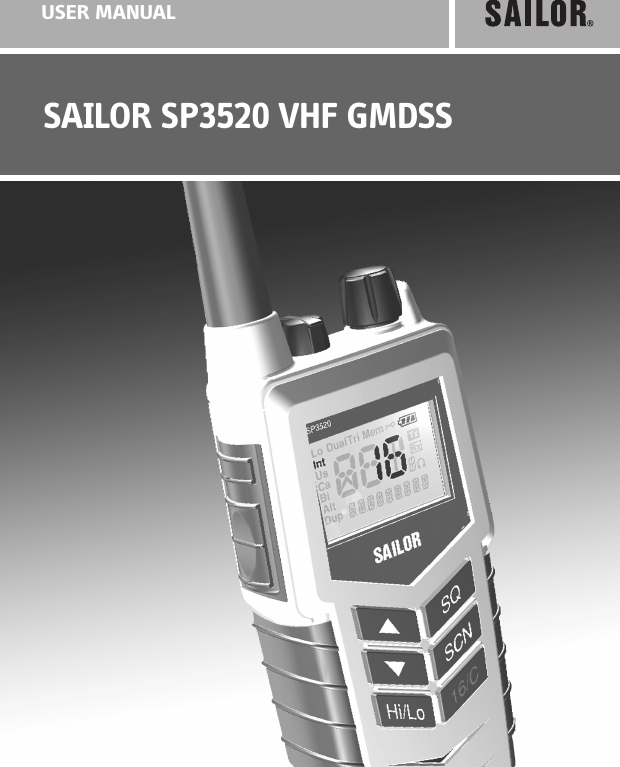 SAILOR SP3520 VHF GMDSSUSER MANUAL