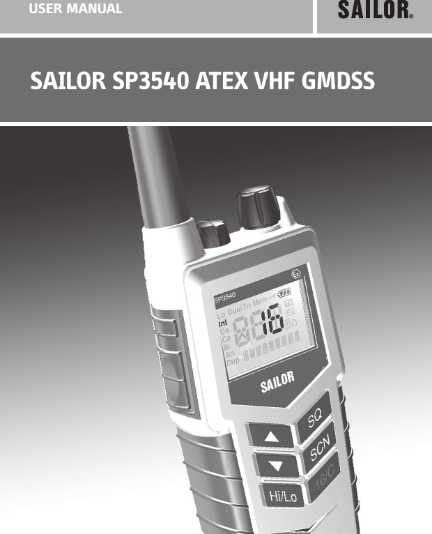 DraftSAILOR SP3540 ATEX VHF GMDSSUSER MANUAL