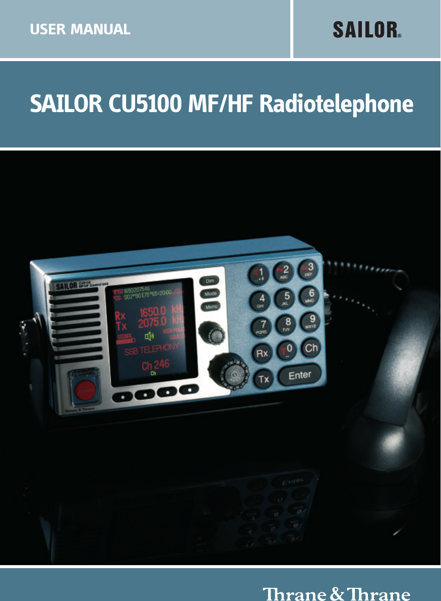 SAILOR CU5100 MF/HF RadiotelephoneUSER MANUAL