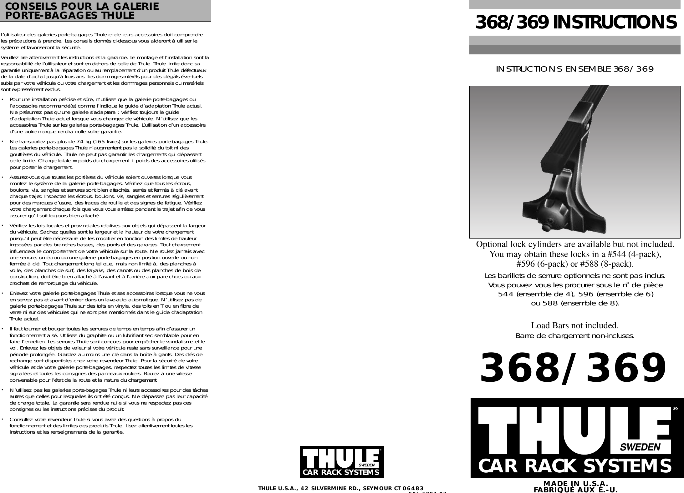 Thule 368 Users Manual