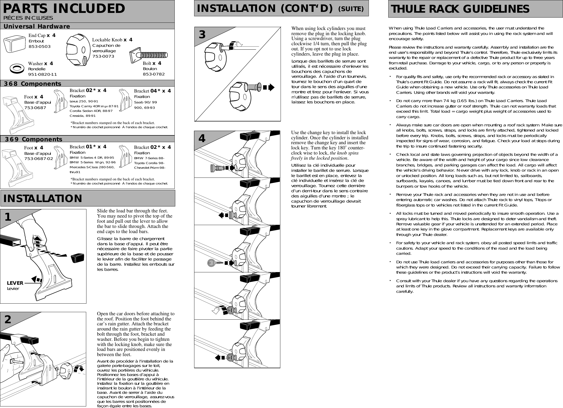 Thule 368 Users Manual