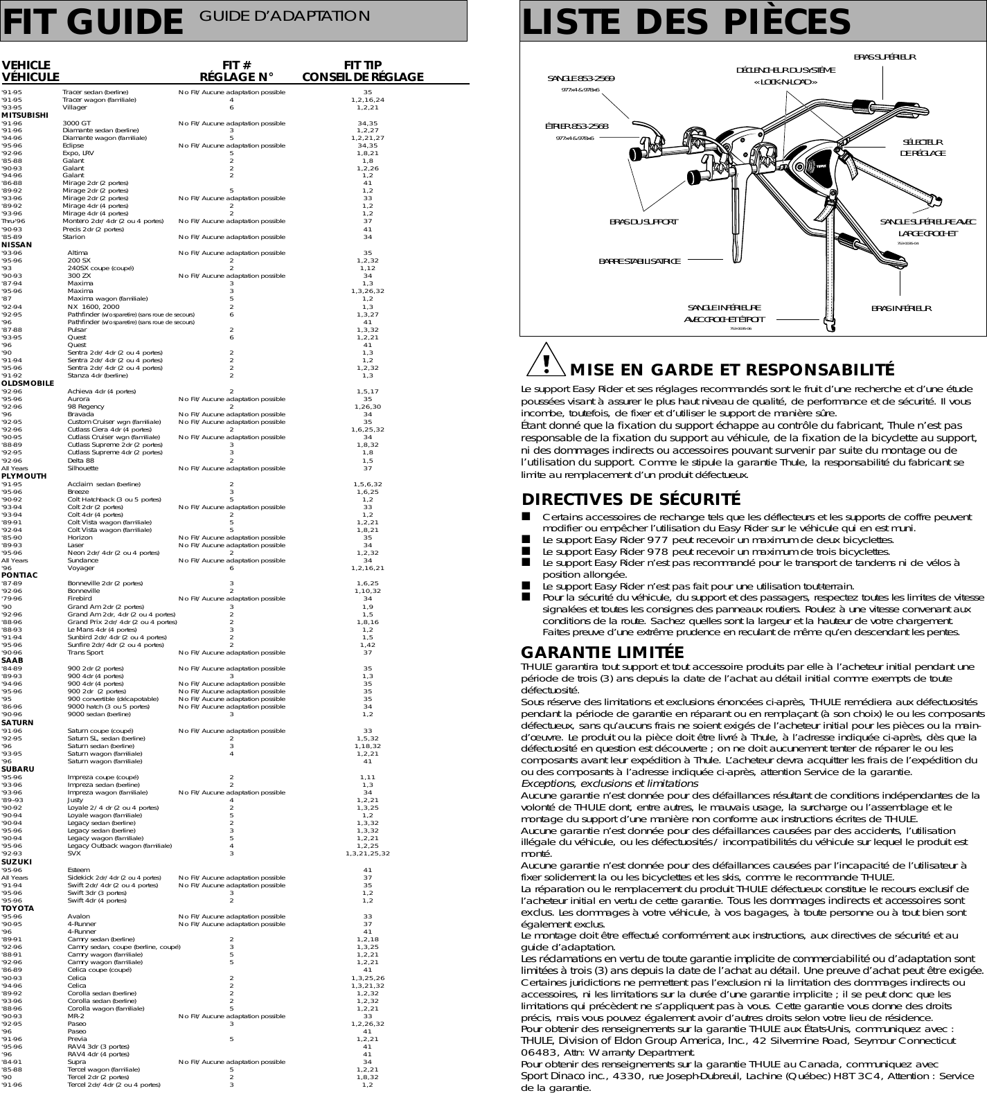 Page 3 of 6 - Thule Thule-3-Bike-Carrier-978-Users-Manual-  Thule-3-bike-carrier-978-users-manual