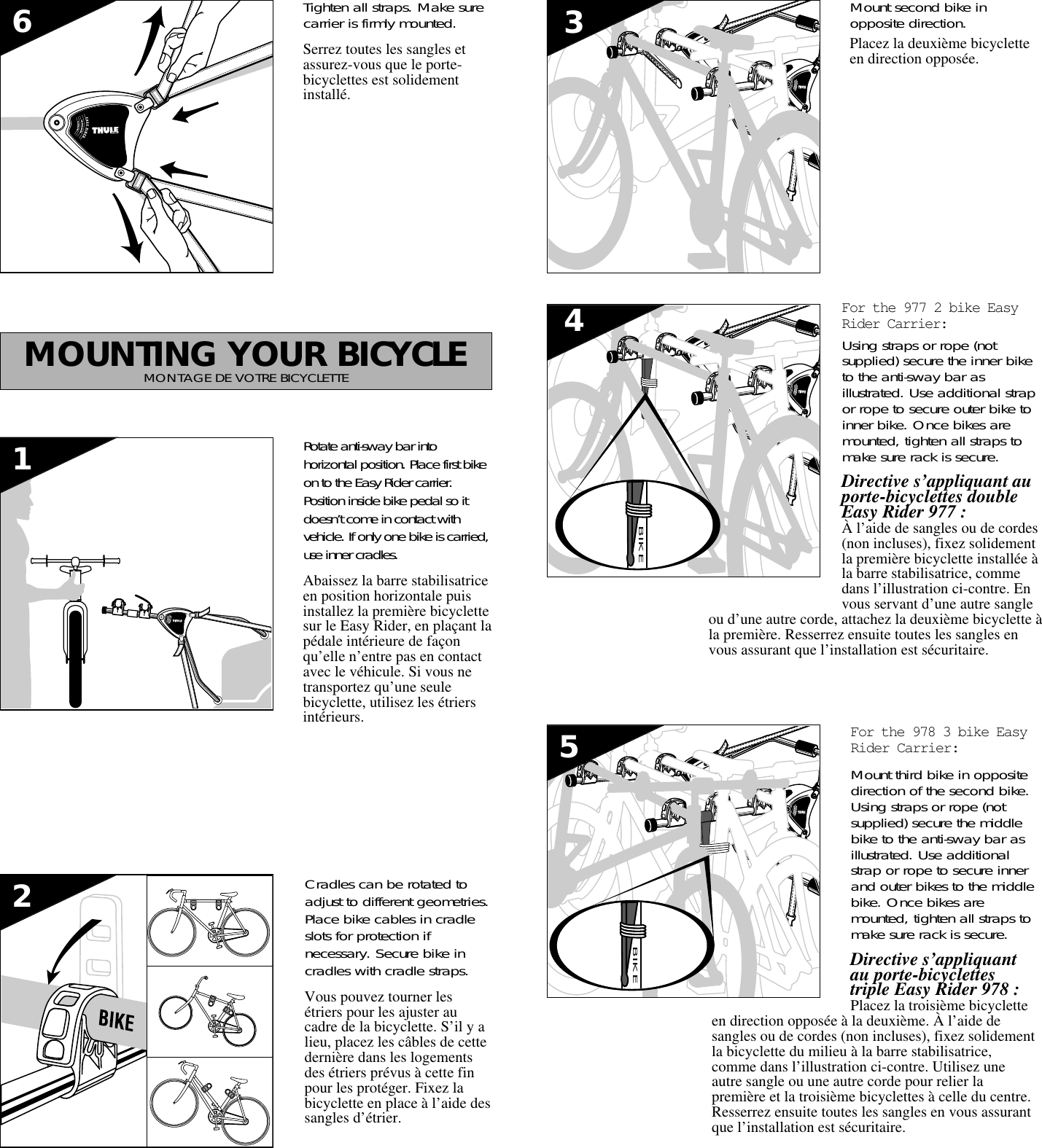 Thule 3 Bike Carrier 978 Users Manual