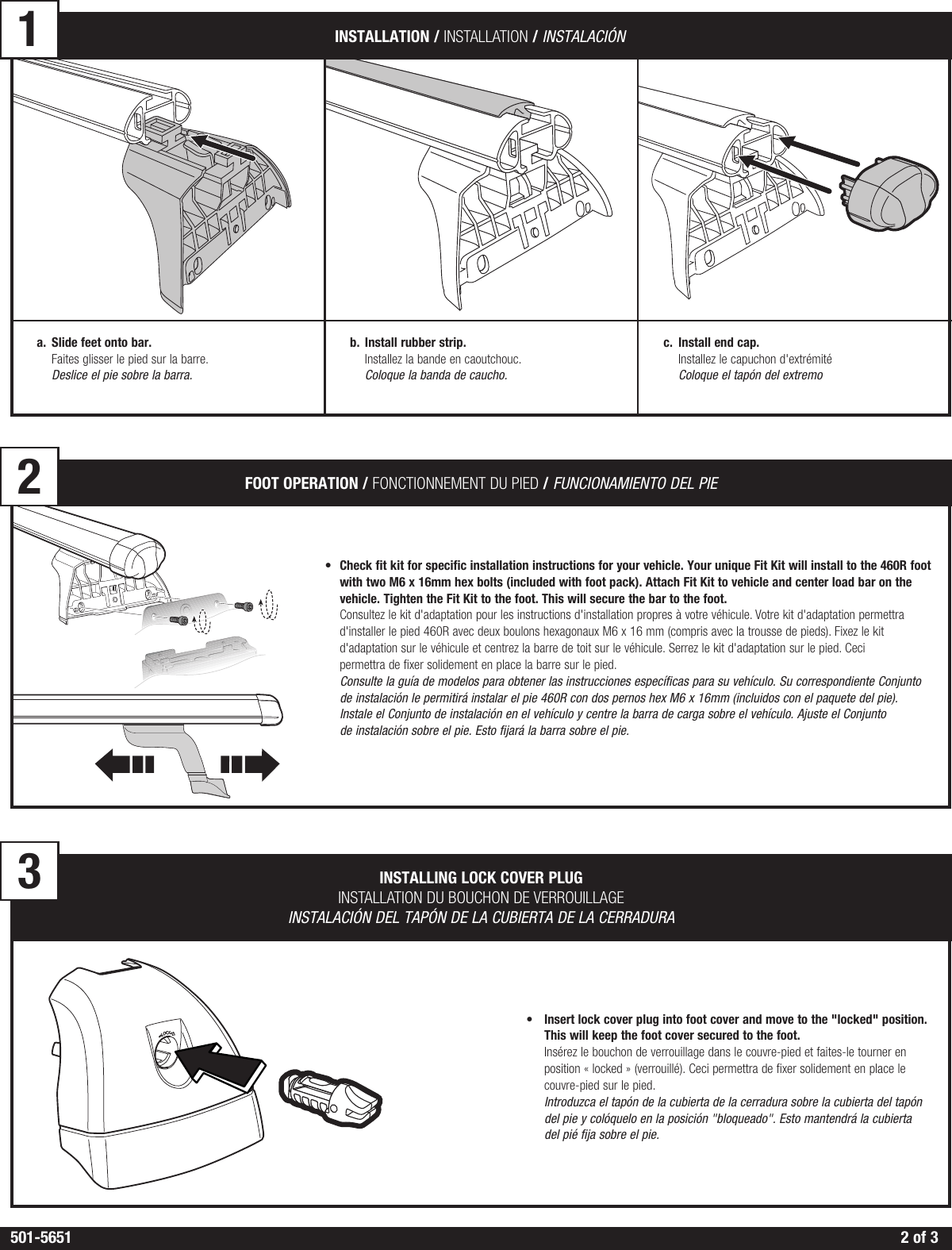 Thule 460R Users Manual 501 5651 460R Rapid Podium Fixpoint Foot Pack