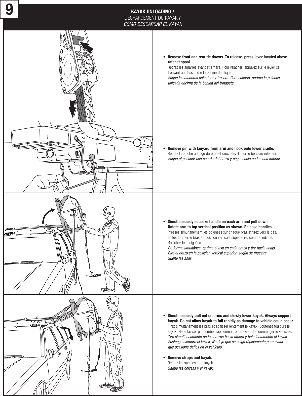 Page 10 of 12 - Thule Thule-897Xt-Users-Manual- 897xt Hullavator Kayak Rack Instruction Manual  Thule-897xt-users-manual