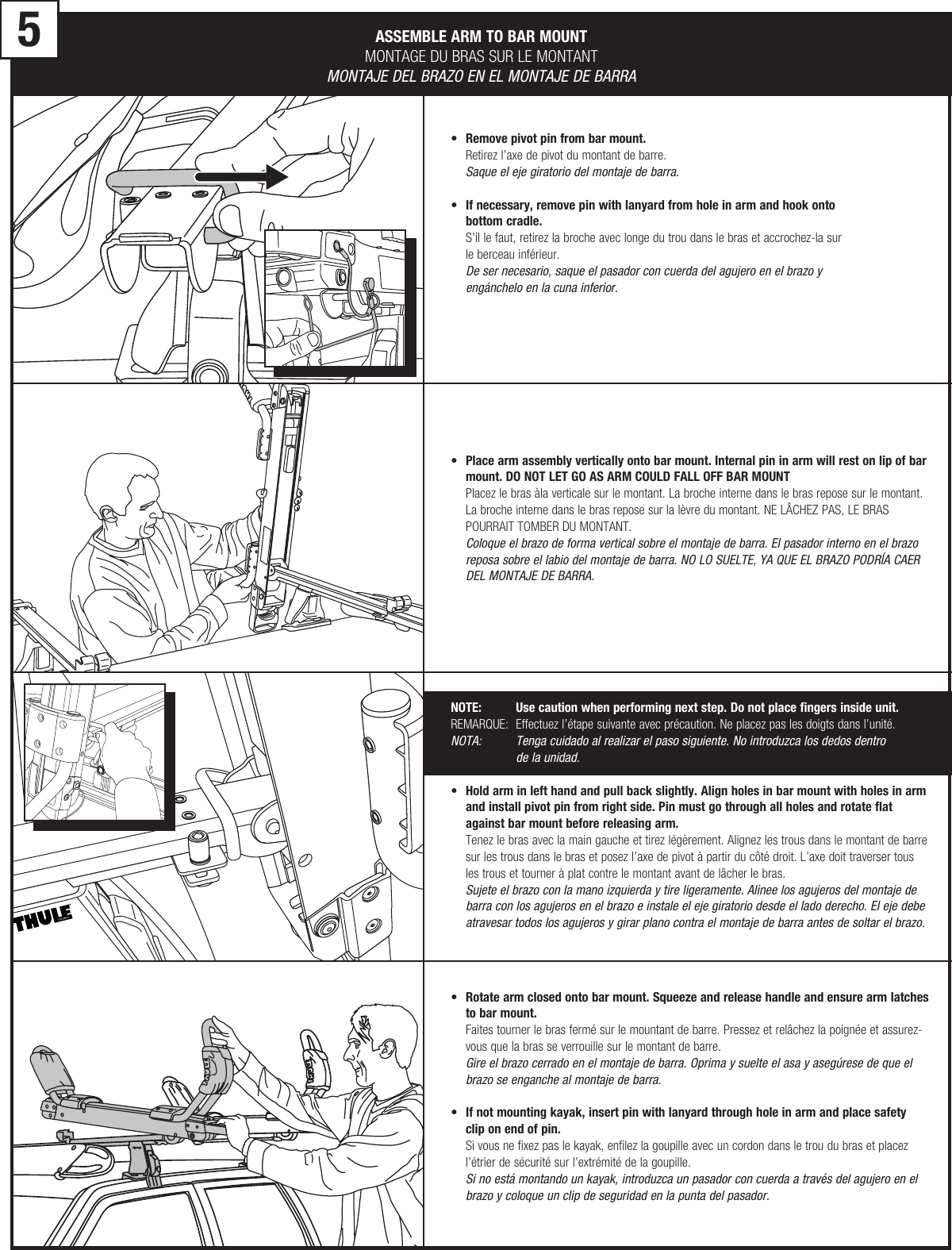 Page 5 of 12 - Thule Thule-897Xt-Users-Manual- 897xt Hullavator Kayak Rack Instruction Manual  Thule-897xt-users-manual