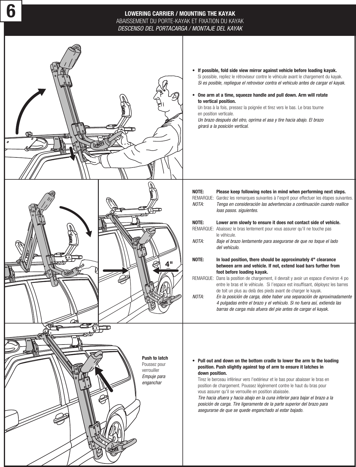 Thule 897xt Users Manual Hullavator Kayak Rack Instruction