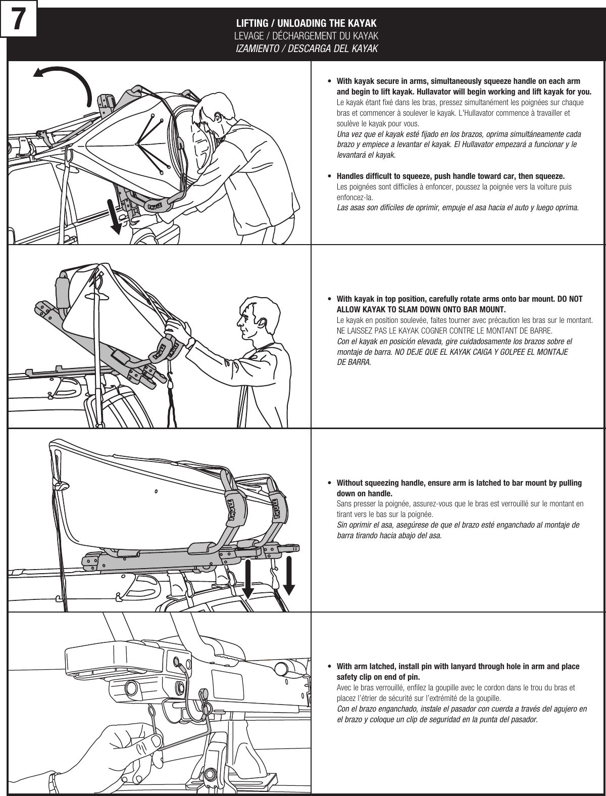 Page 8 of 12 - Thule Thule-897Xt-Users-Manual- 897xt Hullavator Kayak Rack Instruction Manual  Thule-897xt-users-manual