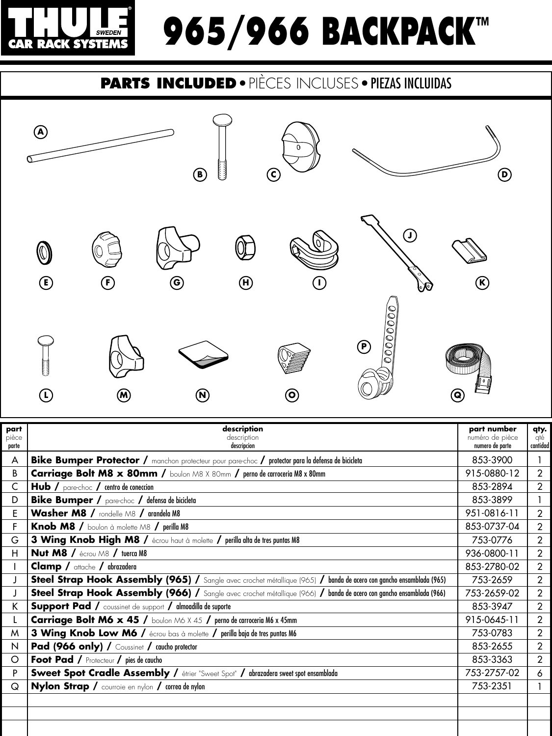 Page 1 of 6 - Thule Thule-Backpacktm-965-Users-Manual- 501-5380 BackPack  Thule-backpacktm-965-users-manual