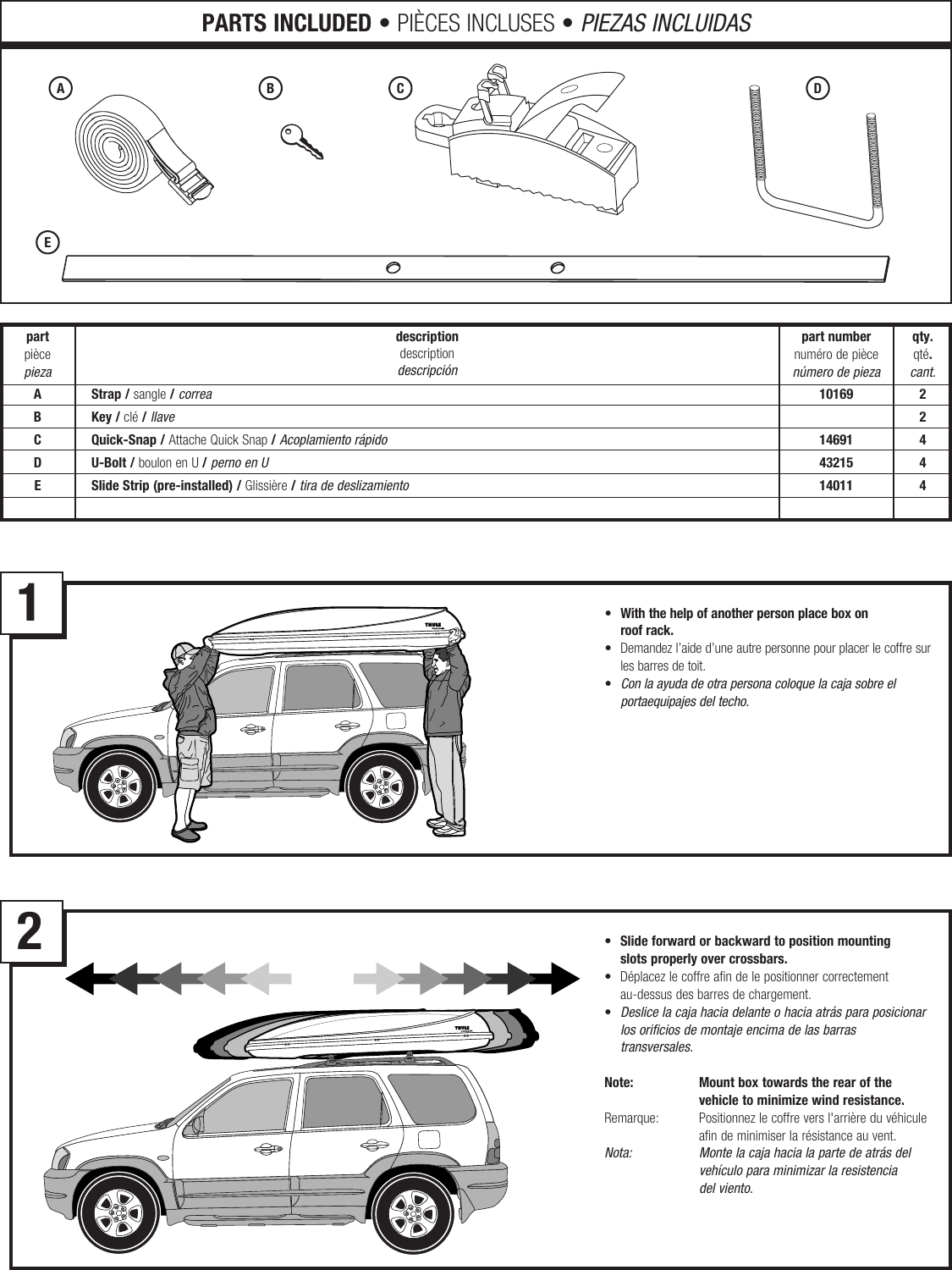 Thule Cascade Xt 676Xt Users Manual 05301 02