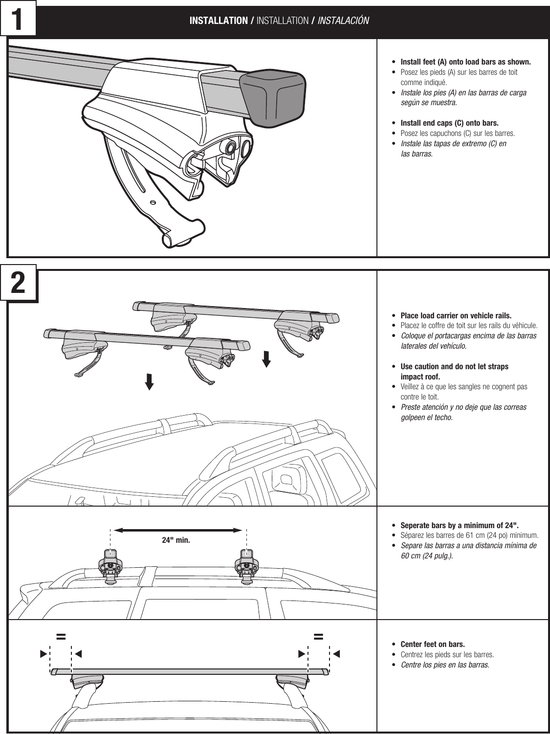 Thule Crossroad Railing Foot 450 Users Manual 501 6883 02 450 4502