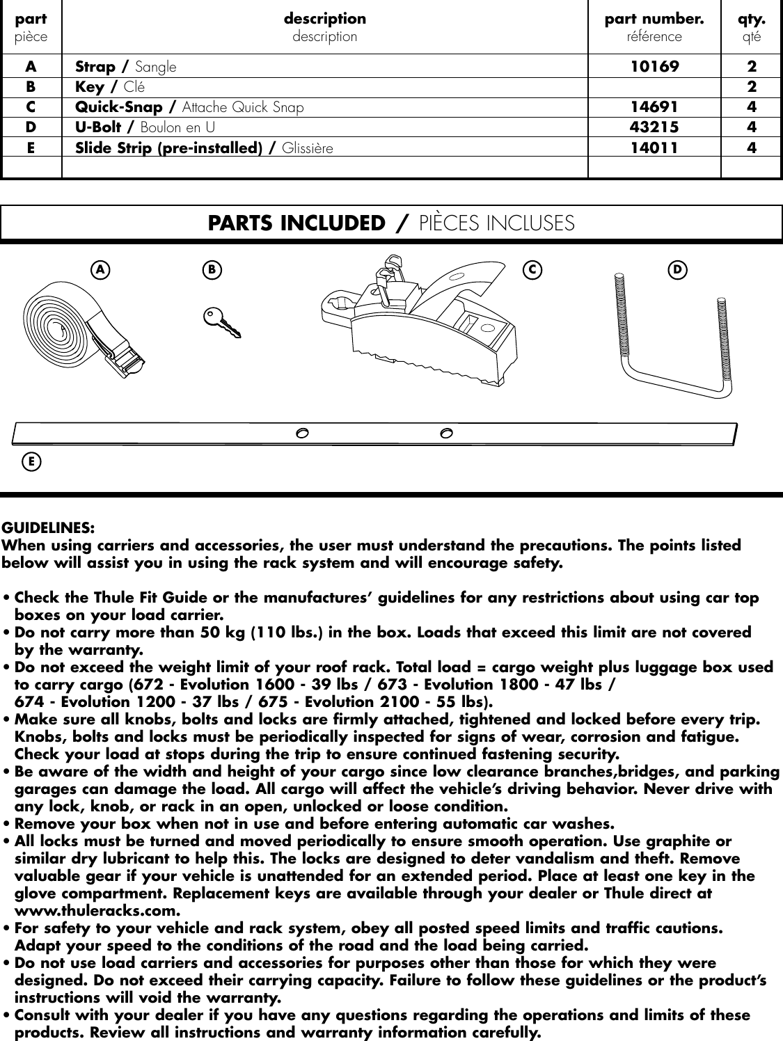 Thule Evolution 672 Users Manual 05070 E.I