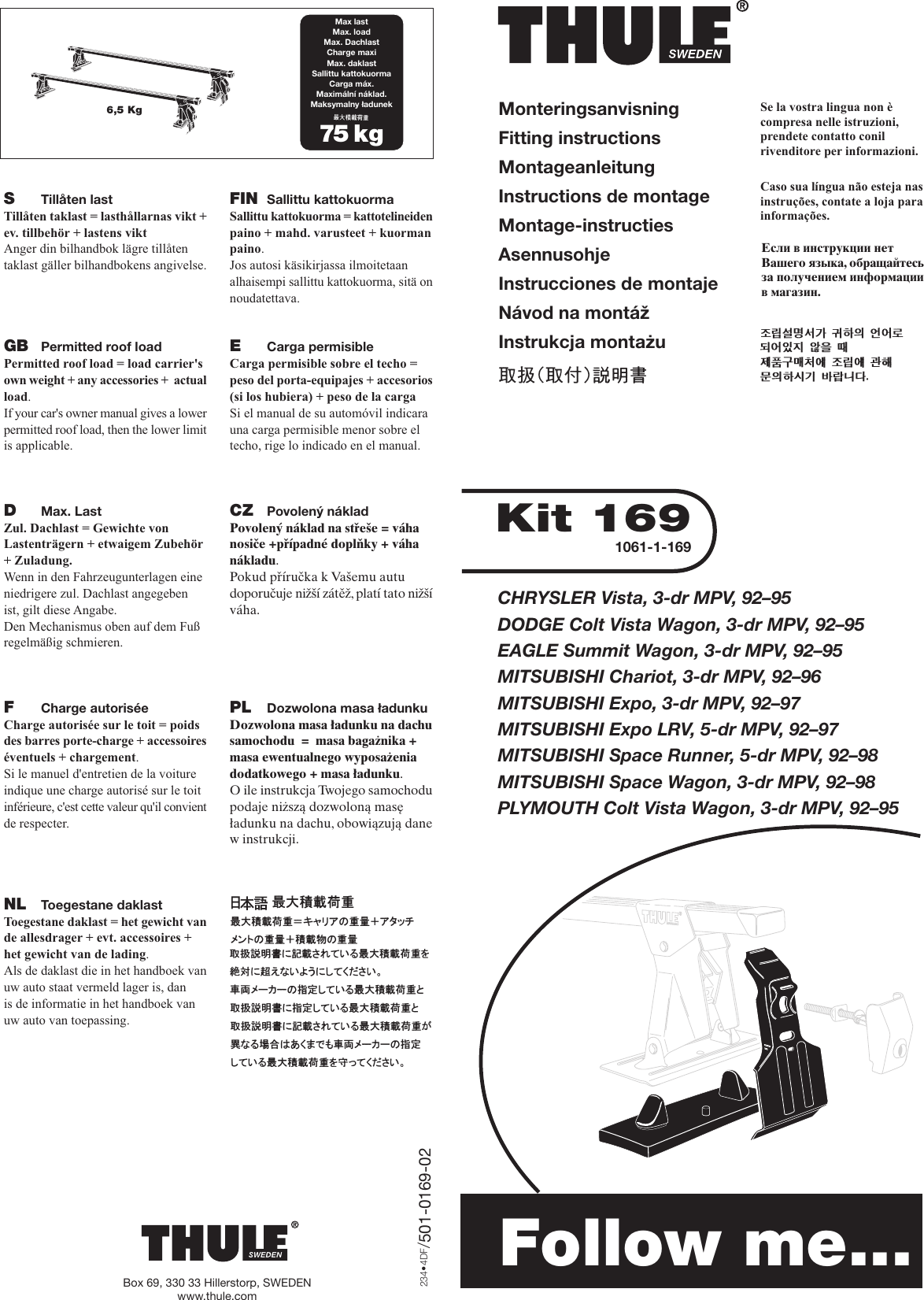 Thule Kit 169 Users Manual 02.FH9