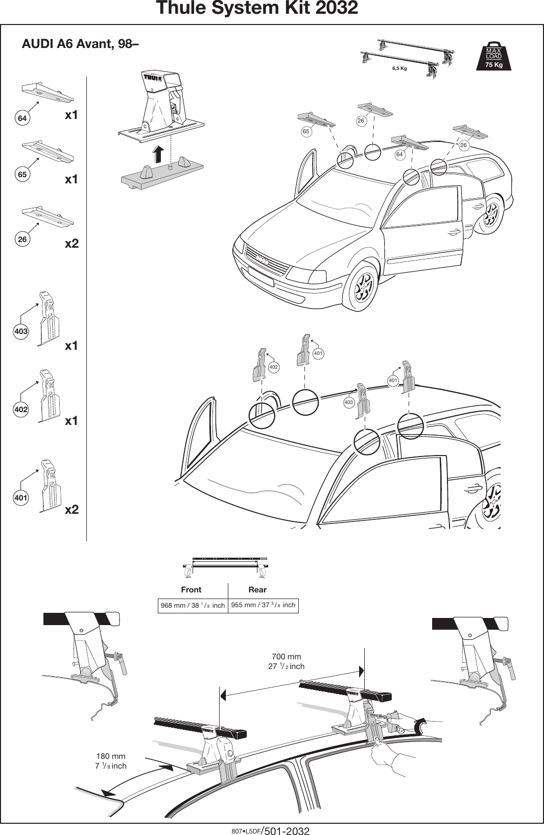 Page 1 of 1 - Thule Thule-Kit-2032-Users-Manual- Kit 2032.FH8  Thule-kit-2032-users-manual