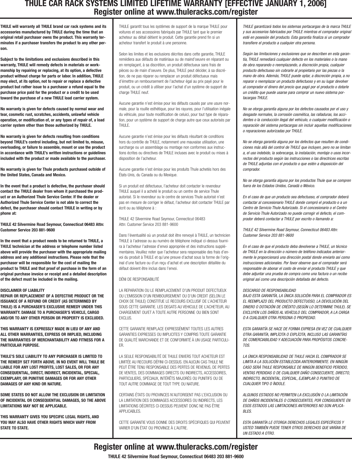 Page 6 of 6 - Thule Thule-Tk12-Users-Manual- 501-5531-02 Tk12  Thule-tk12-users-manual