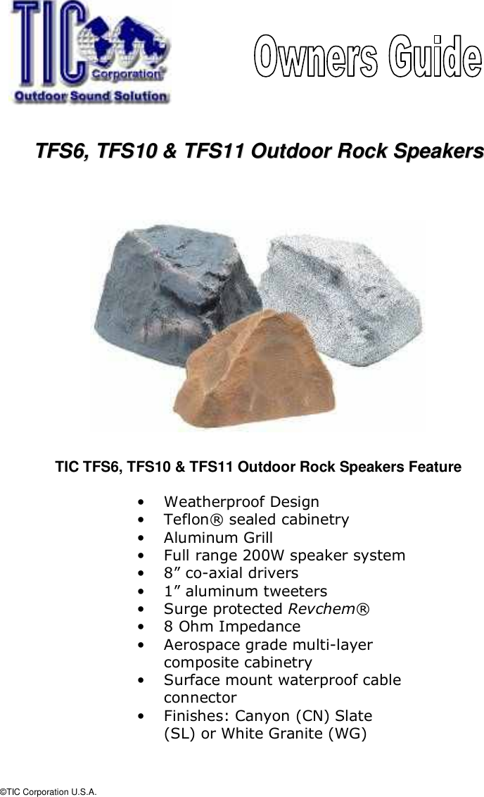 Page 1 of 10 - Tic Tic-Terra-Forms-Tfs6-Users-Manual- Instructions  Tic-terra-forms-tfs6-users-manual