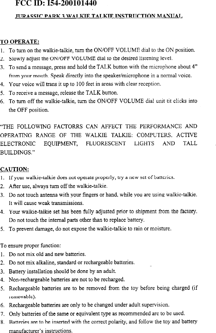 FCC ID: I54-200101440
