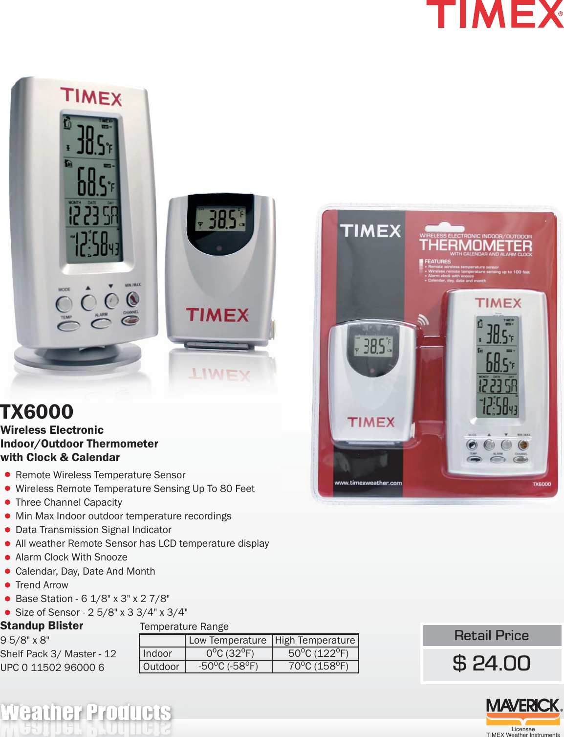 Timex Weather Products Tx6000 Users Manual 2