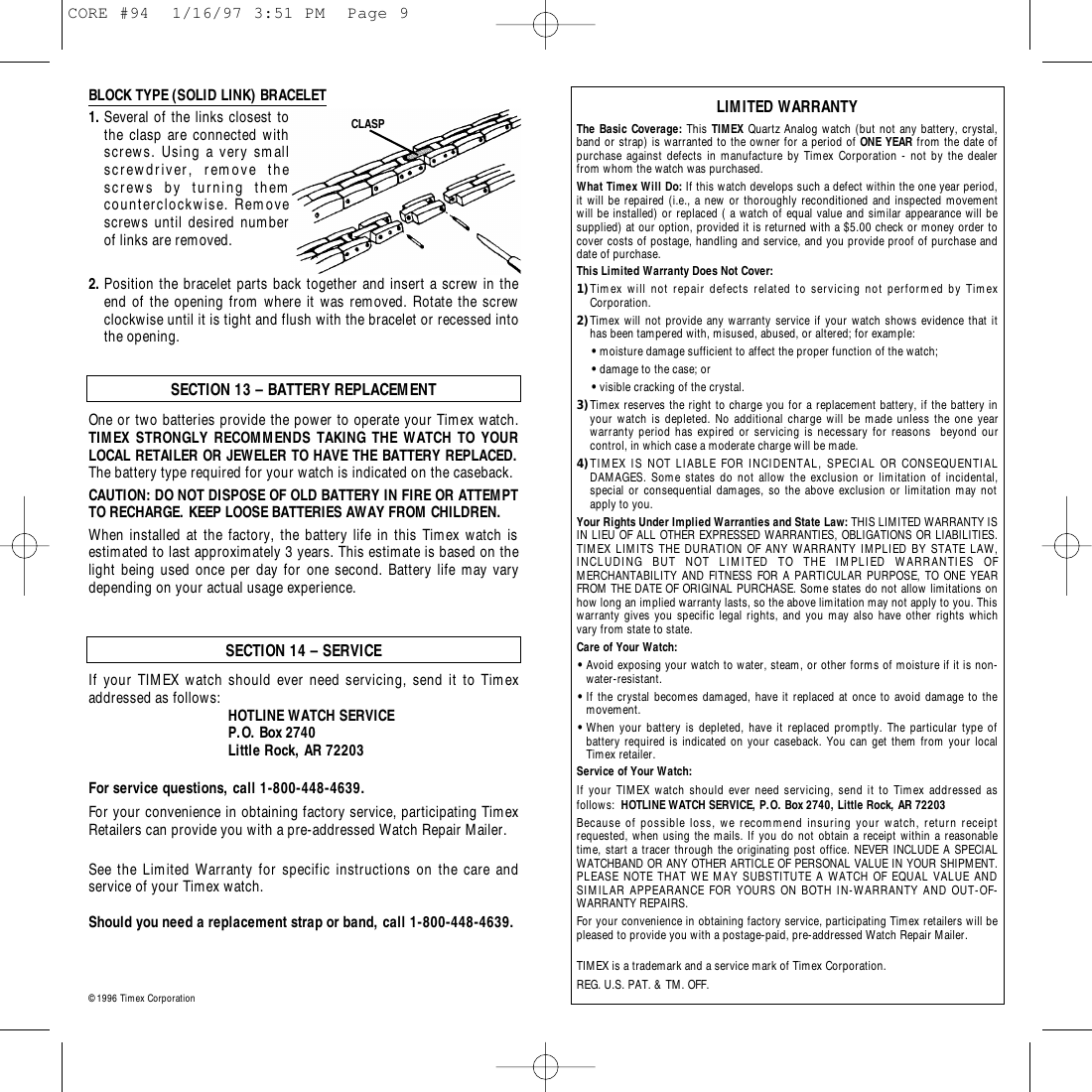 Page 5 of 5 - Timex Timex-94-Users-Manual-  Timex-94-users-manual