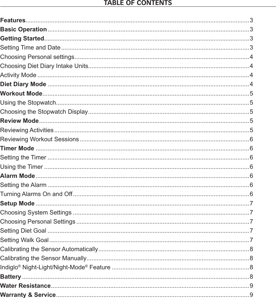 Page 2 of 9 - Timex Timex-Health-Tracker-User-Guide-  Timex-health-tracker-user-guide