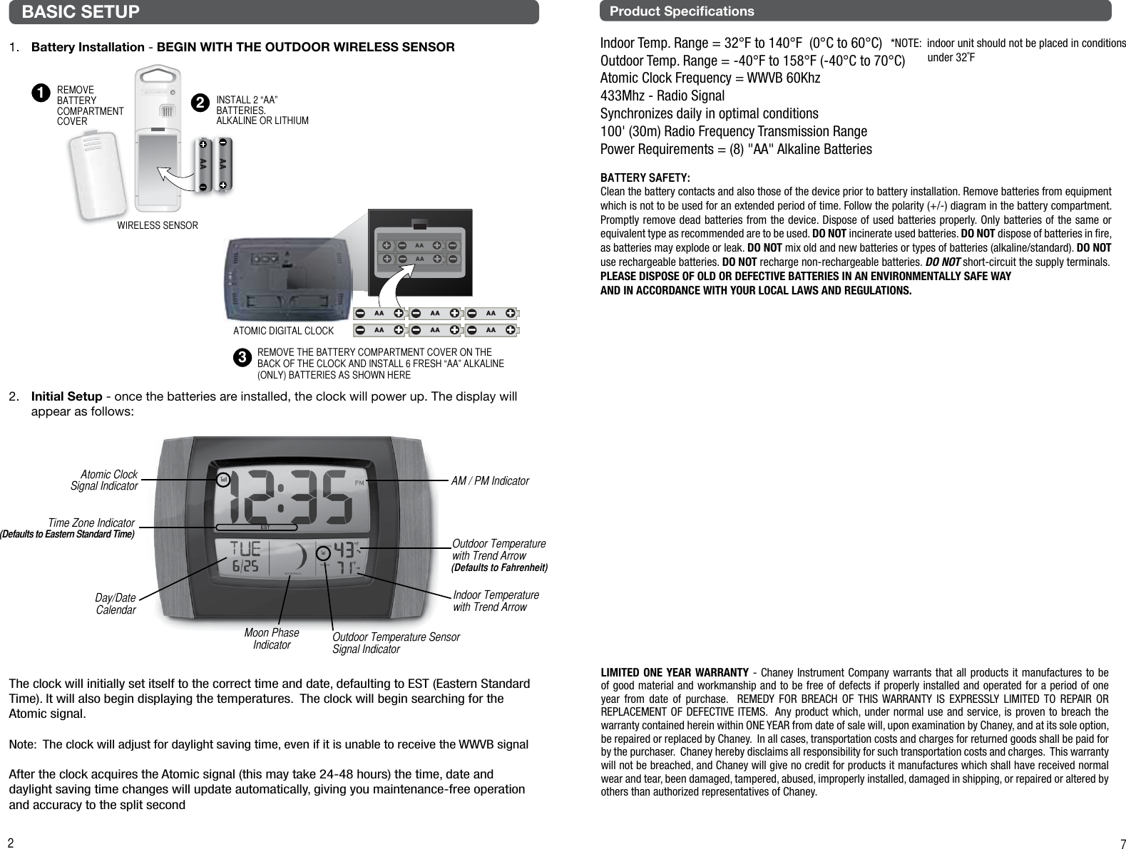 Page 2 of 4 - Timex Timex-Timex-Clock-75333Tkl-Users-Manual-  Timex-timex-clock-75333tkl-users-manual