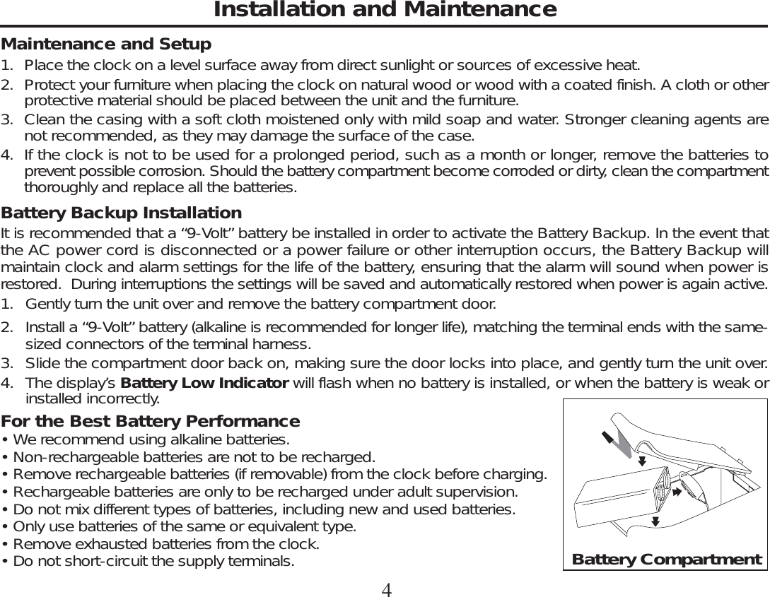 Page 4 of 8 - Timex Timex-Timex-Clock-T131-Users-Manual-  Timex-timex-clock-t131-users-manual