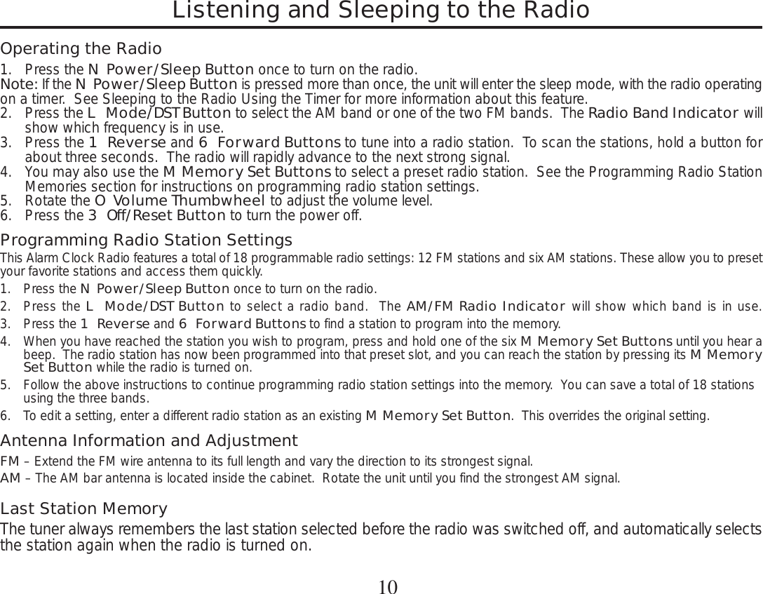 Page 10 of 12 - Timex Timex-Timex-Clock-T307-Users-Manual-  Timex-timex-clock-t307-users-manual
