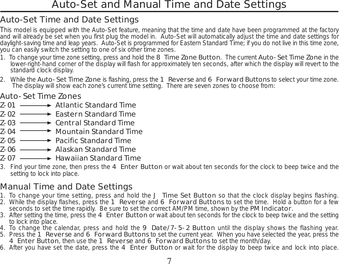 Page 7 of 12 - Timex Timex-Timex-Clock-T307-Users-Manual-  Timex-timex-clock-t307-users-manual