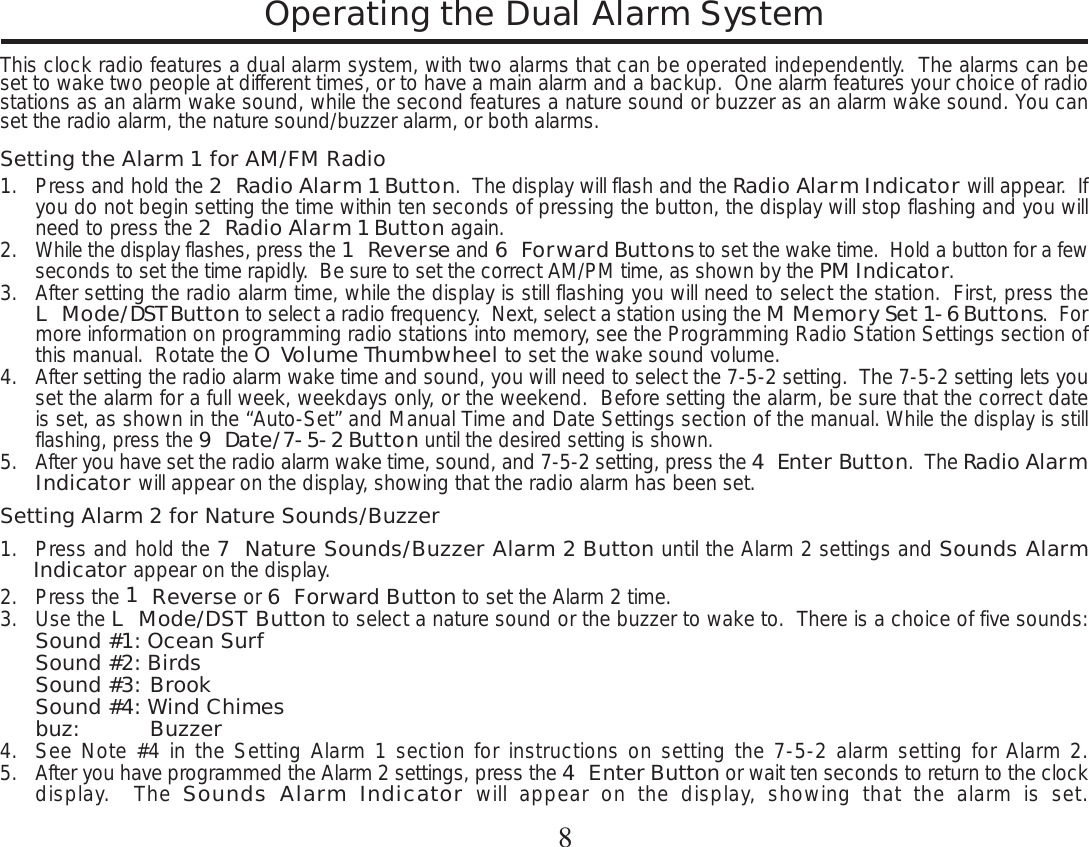Page 8 of 12 - Timex Timex-Timex-Clock-T307-Users-Manual-  Timex-timex-clock-t307-users-manual