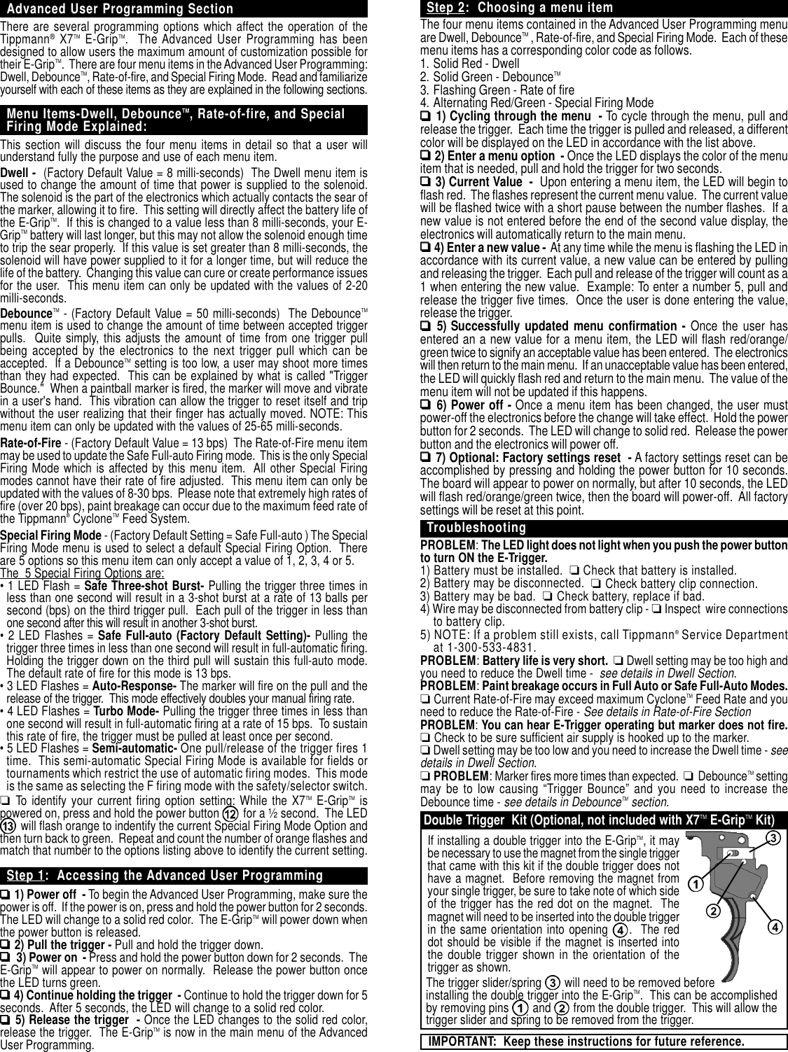 Page 2 of 2 - Tippmann Tippmann-X7-E-Grip-Users-Manual- 07-03-07-ToJeffForReview--X7EgripKitInst  Tippmann-x7-e-grip-users-manual