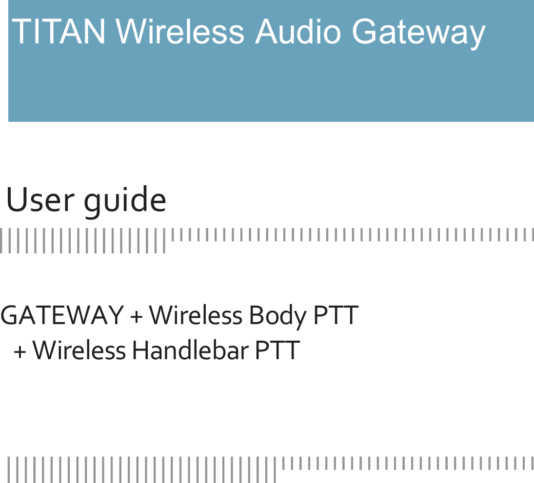 Titan Communication systems Aps WPTT20 Wireless Body PTT User Manual ...