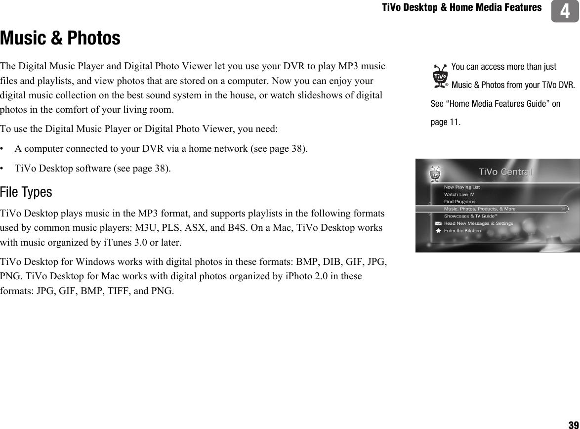 Page 3 of 4 - Tivo Tivo-Tivo-Dvr-Tivo-Desktop-And-Home-Media-Features-Users-Manual- Series3 HD Viewers Guide - Desktop & Home Media Features  Tivo-tivo-dvr-tivo-desktop-and-home-media-features-users-manual