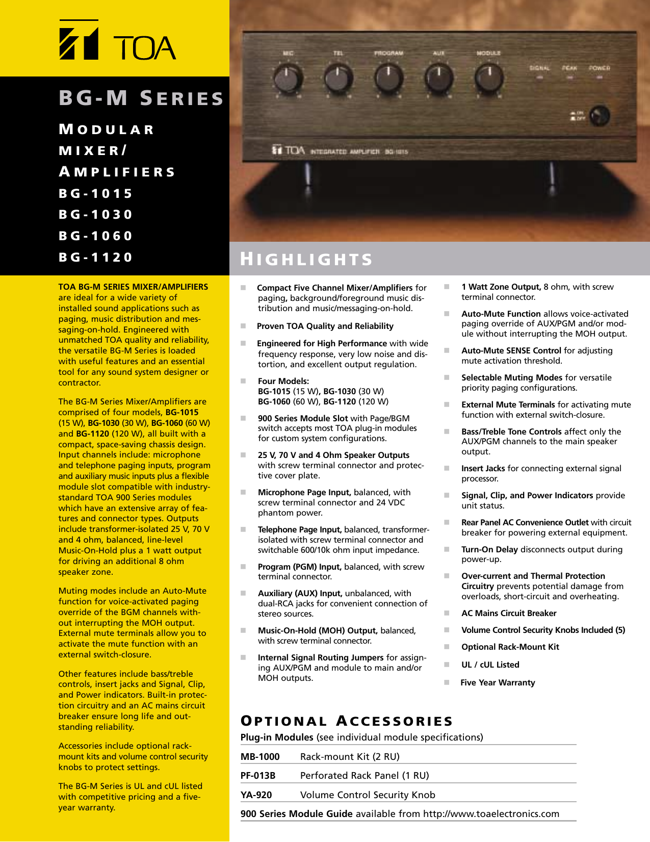 Page 1 of 4 - Toa-Electronics Toa-Electronics-Bg-1020-Users-Manual-  Toa-electronics-bg-1020-users-manual