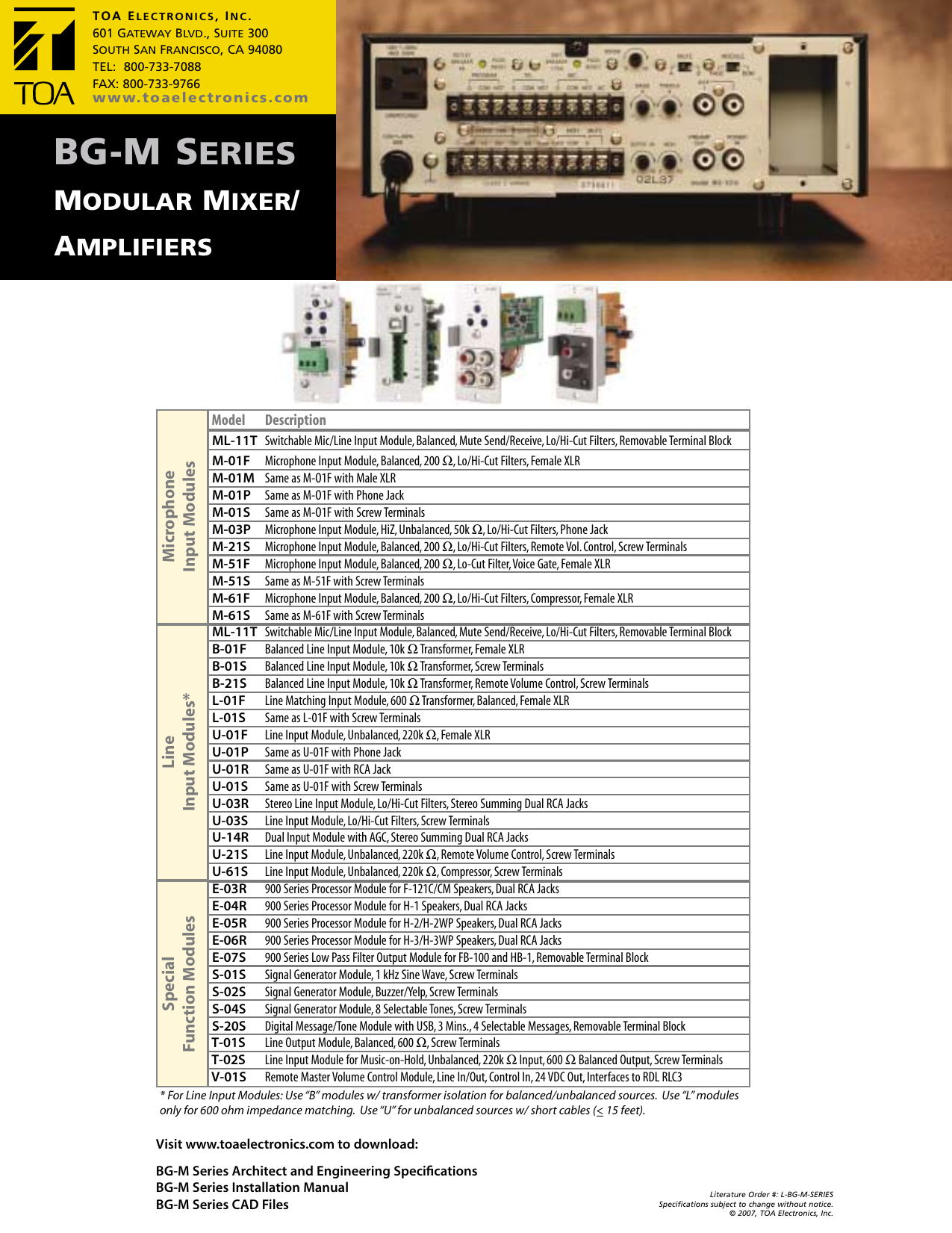 Page 4 of 4 - Toa-Electronics Toa-Electronics-Bg-1020-Users-Manual-  Toa-electronics-bg-1020-users-manual