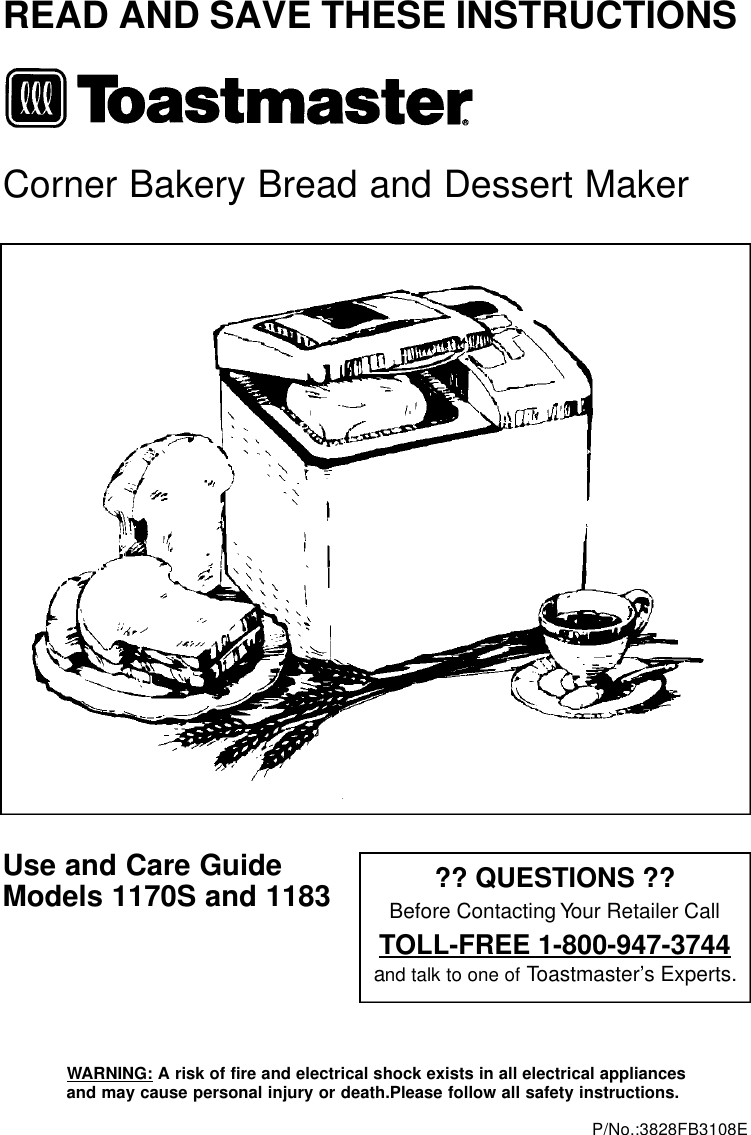 Toastmaster 1183 Users Manual