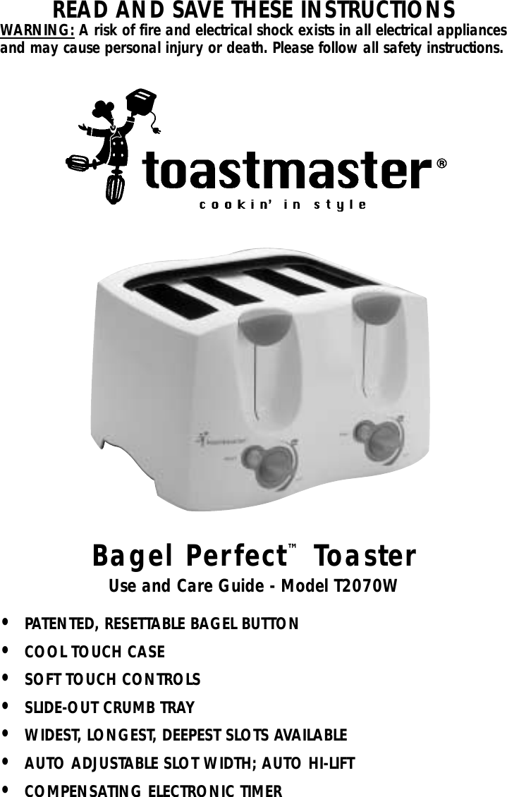 Toastmaster T2070W Users Manual