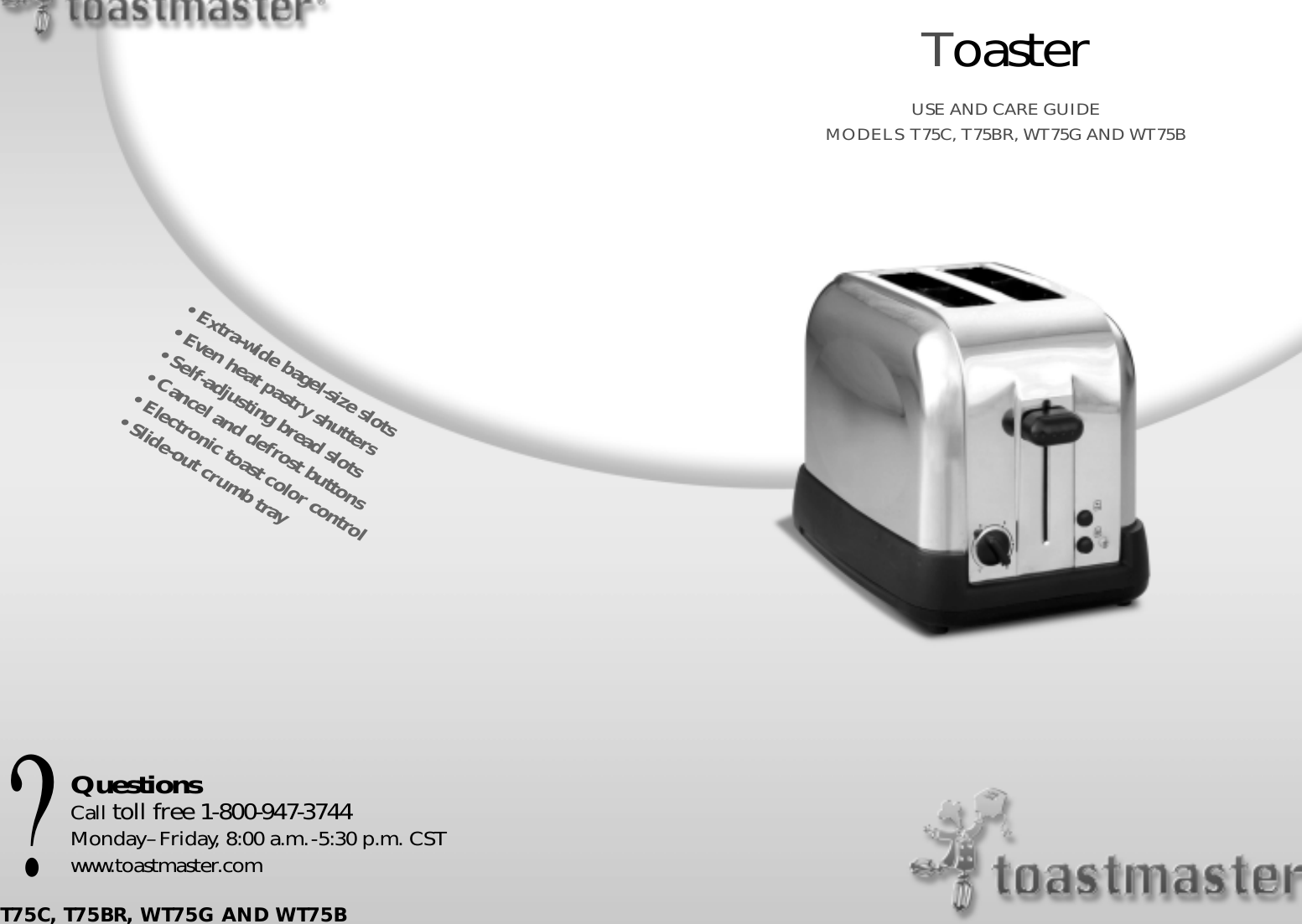 Page 1 of 9 - Toastmaster Toastmaster-T75C-Users-Manual-  Toastmaster-t75c-users-manual