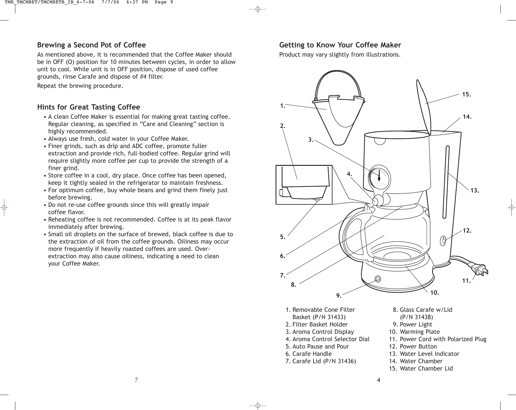 Page 8 of 12 - Toastmaster Toastmaster-Tmcmret-Users-Manual- TMR_TMCMRET/TMCMRETB_IB_6-7-06  Toastmaster-tmcmret-users-manual