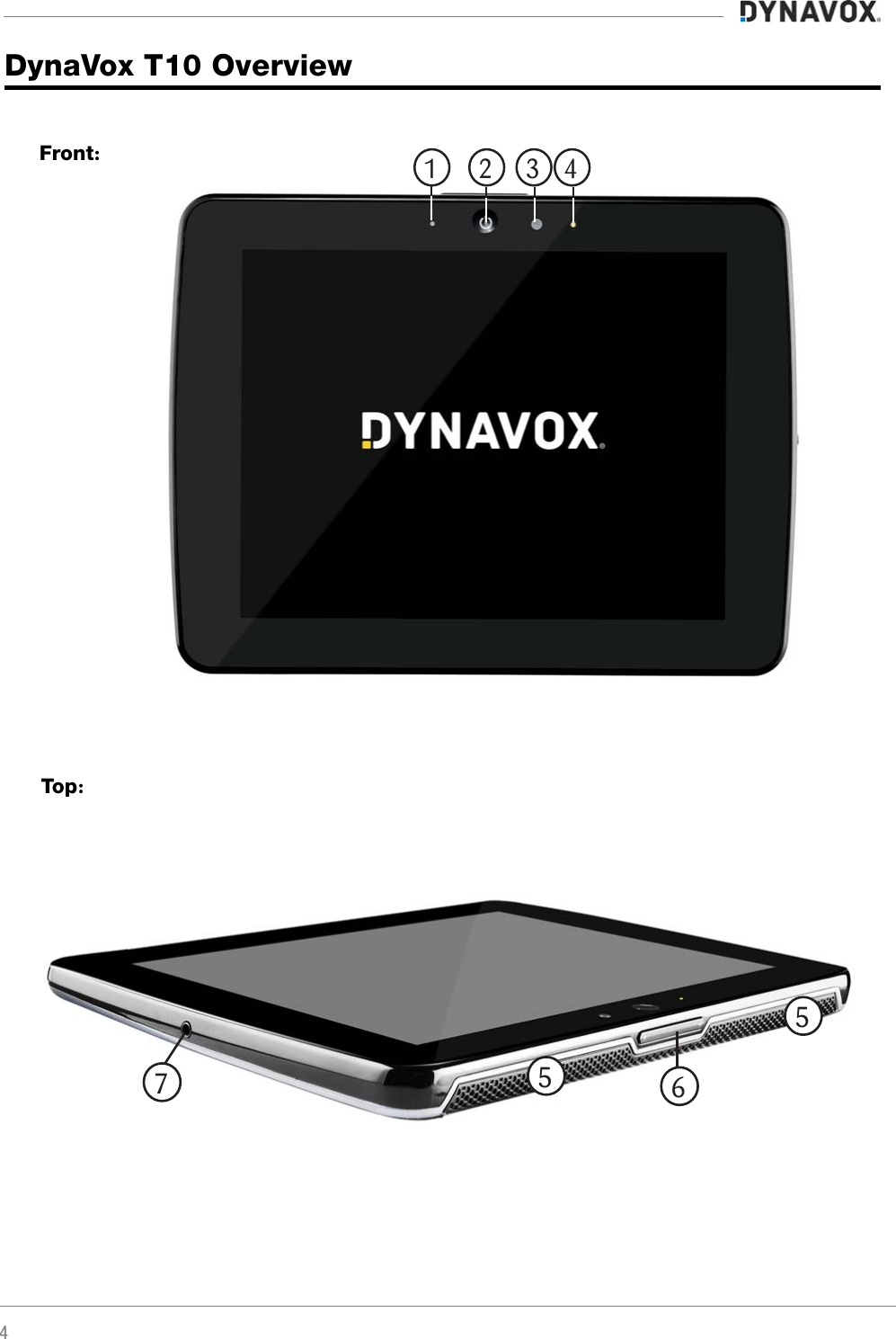 4DynaVox T10 Overview 2 31 45765Front:To p :