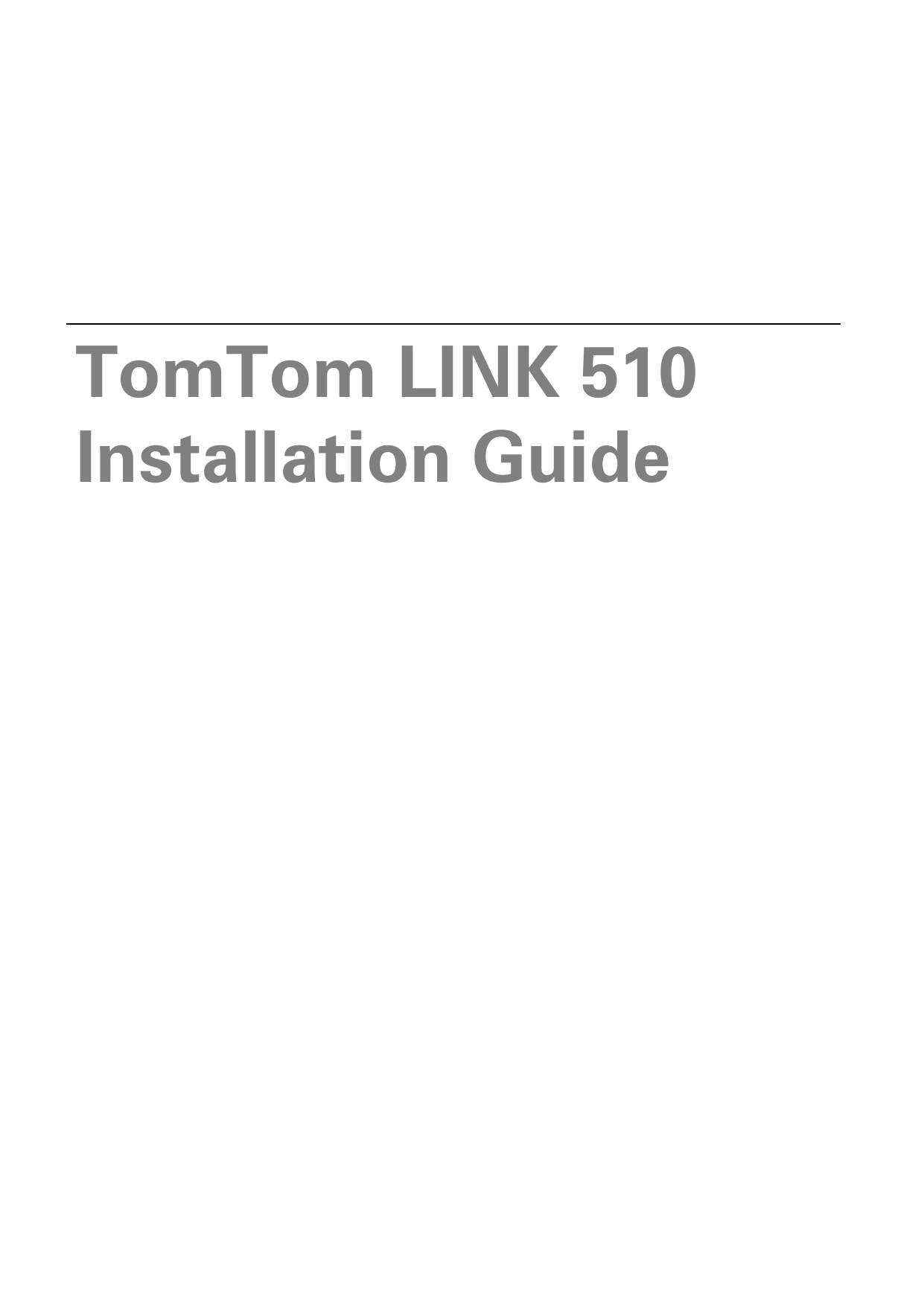 TomTom LINK 510Installation Guide