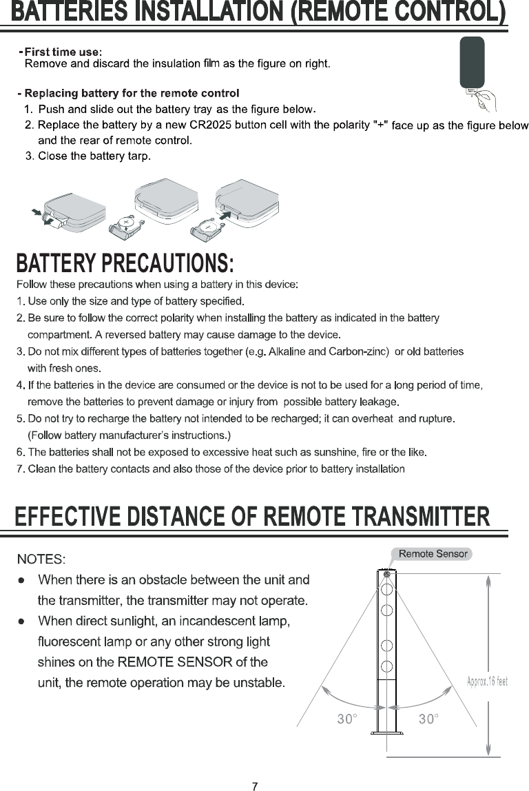BATTERY PRECAUTIONS: