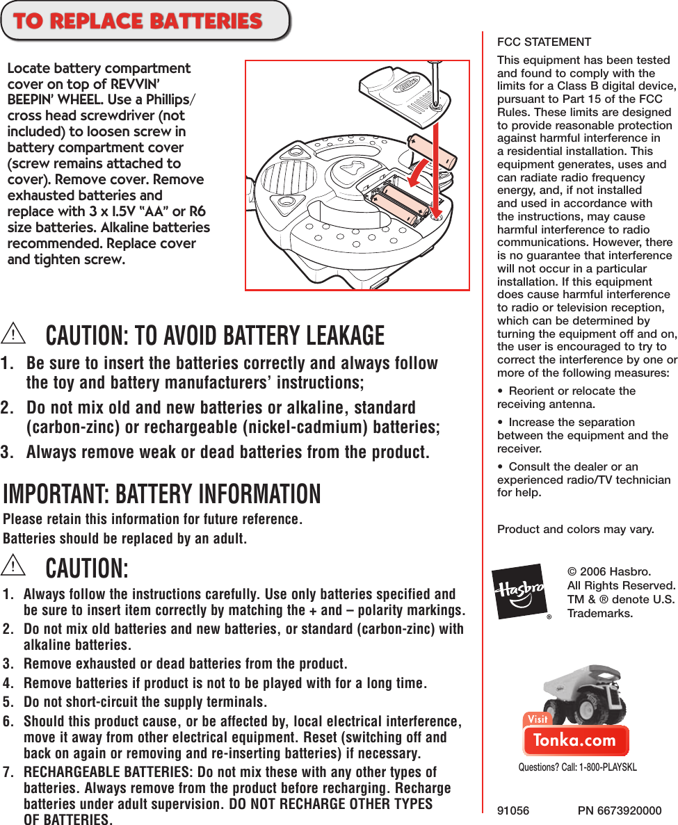 Page 4 of 4 - Tonka Tonka-Playskool-Users-Manual-  Tonka-playskool-users-manual