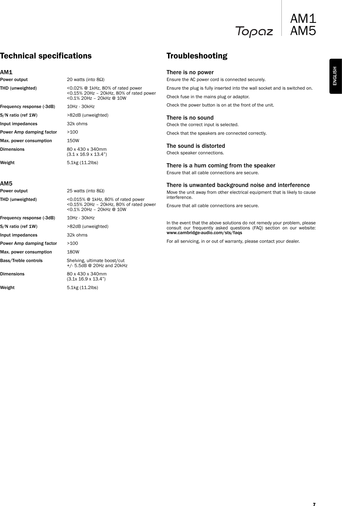 Page 7 of 8 - Topaz-Systems Topaz-Systems-Am1-Users-Manual- Topaz-systems-am1-users-manual