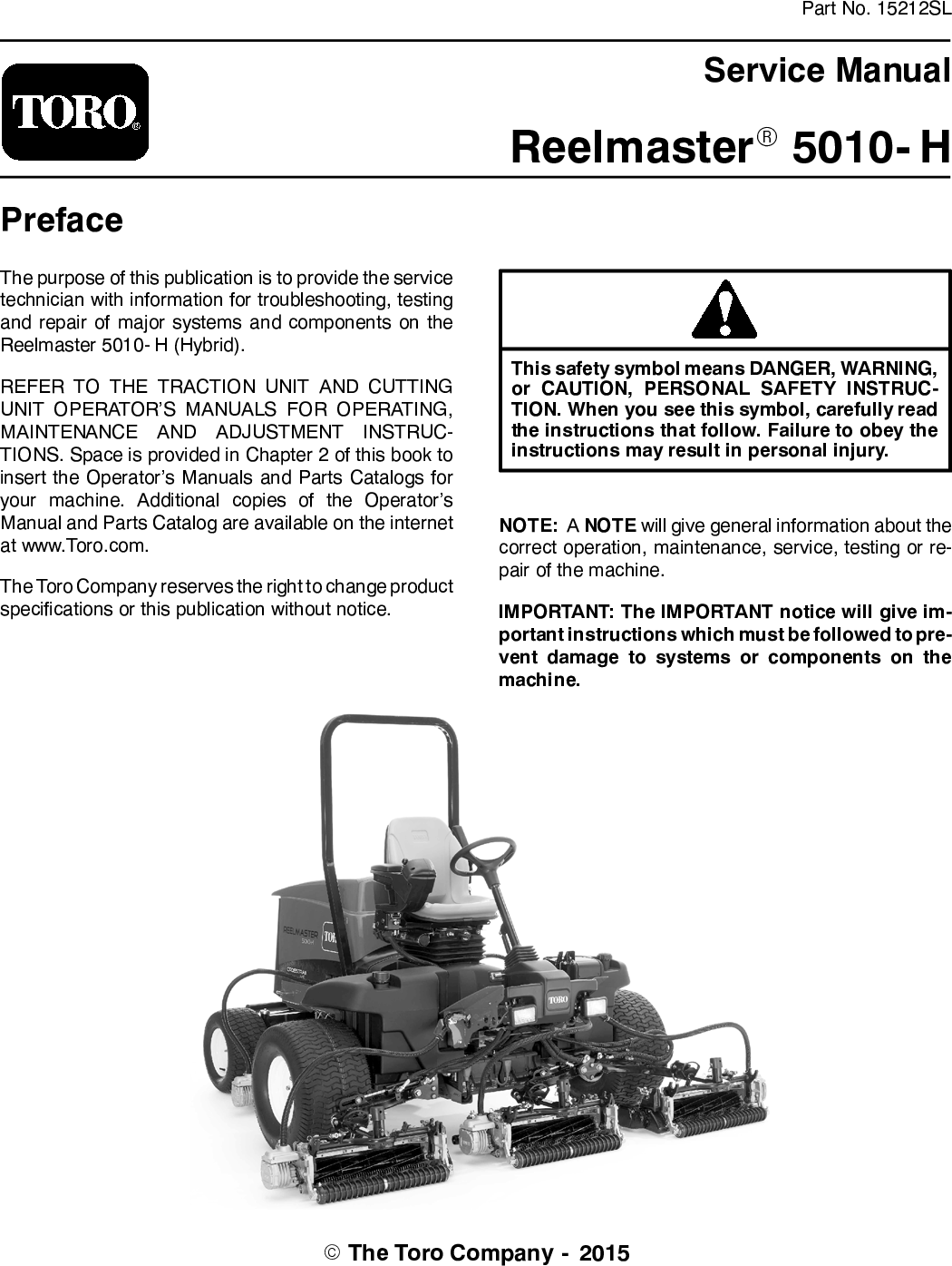 Toro Z5000 Service Manual