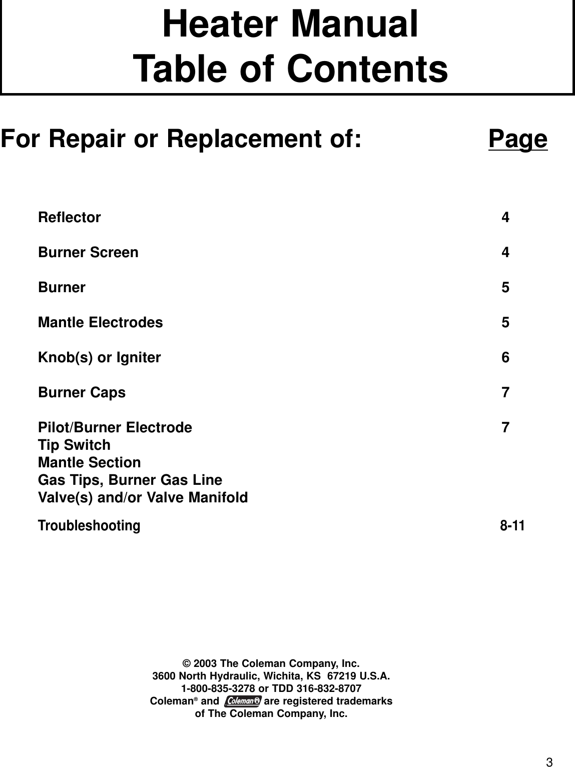 Page 3 of 11 - Toro 5040 5040A - Patio Heater & Light User Manual  To The D29bbd30-0c97-446b-b7c3-67cc003e13cc