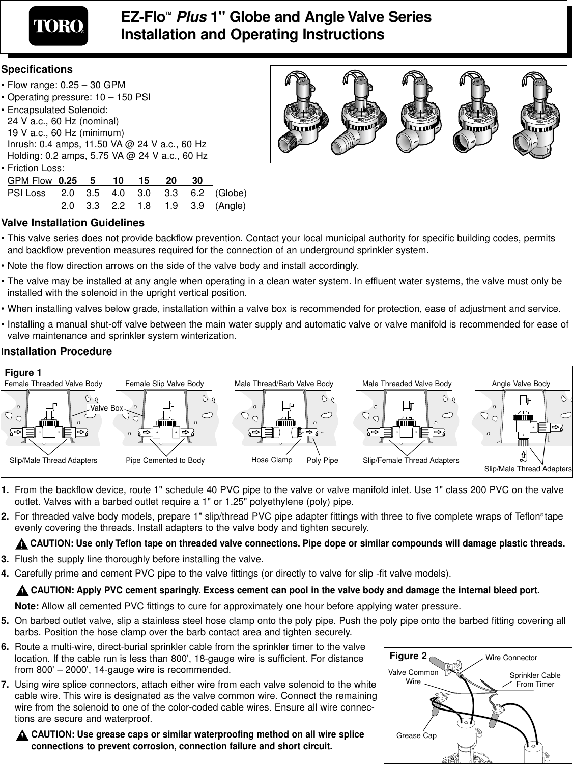 Page 1 of 2 - Toro Toro-Ez-Flo-Plus-Series-1-In-Line-Users-Manual- 373-0137 EZ-Flo 2 Toro-ez-flo-plus-series-1-in-line-users-manual