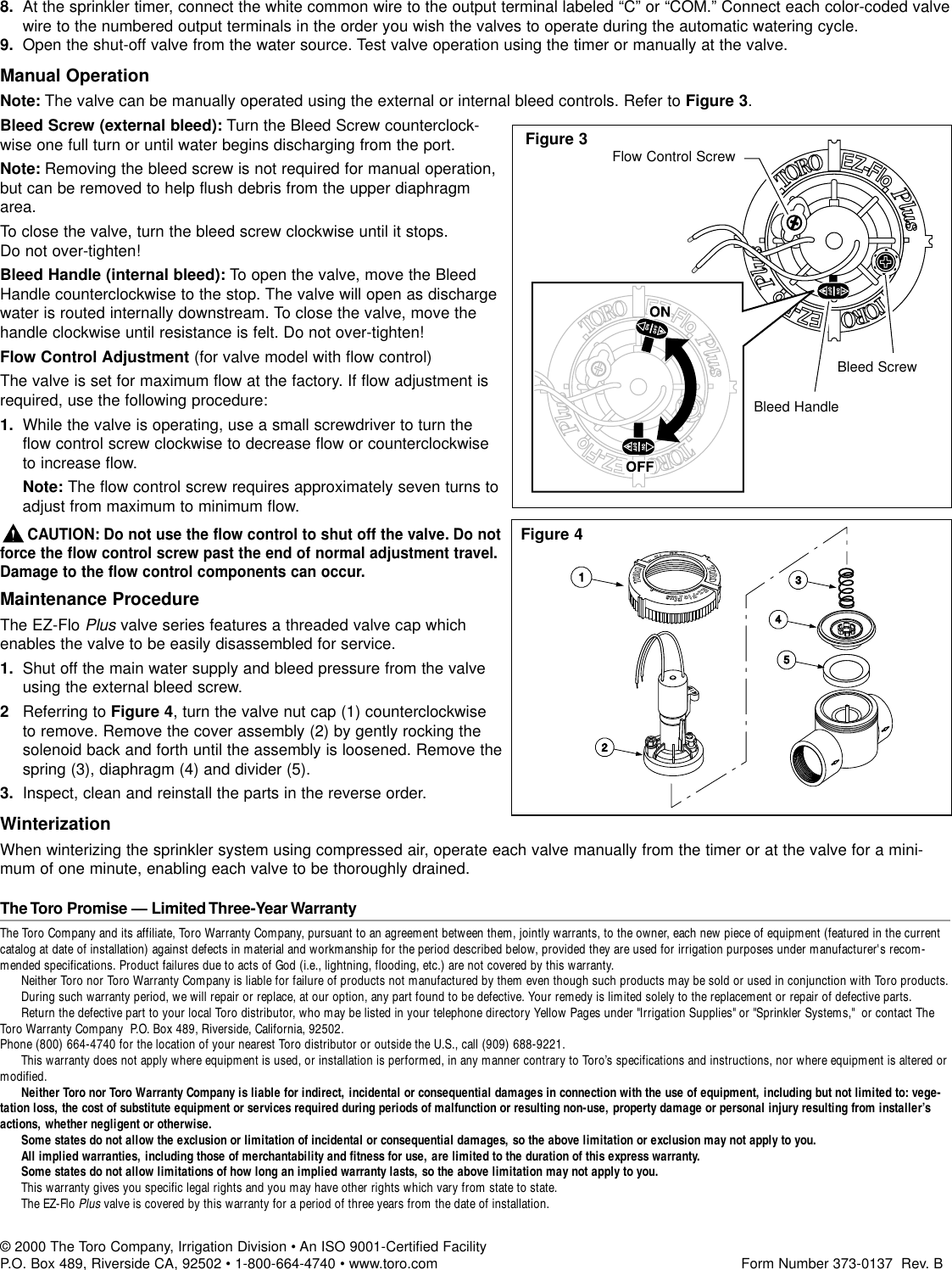 Page 2 of 2 - Toro Toro-Ez-Flo-Plus-Series-1-In-Line-Users-Manual- 373-0137 EZ-Flo 2 Toro-ez-flo-plus-series-1-in-line-users-manual