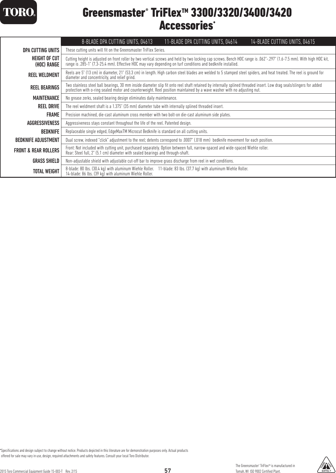 Page 3 of 4 - Toro Toro-Greensmaster-Triflex-Hybrid-3320-Specifications- Toro-greensmaster-triflex-hybrid-3320-specifications