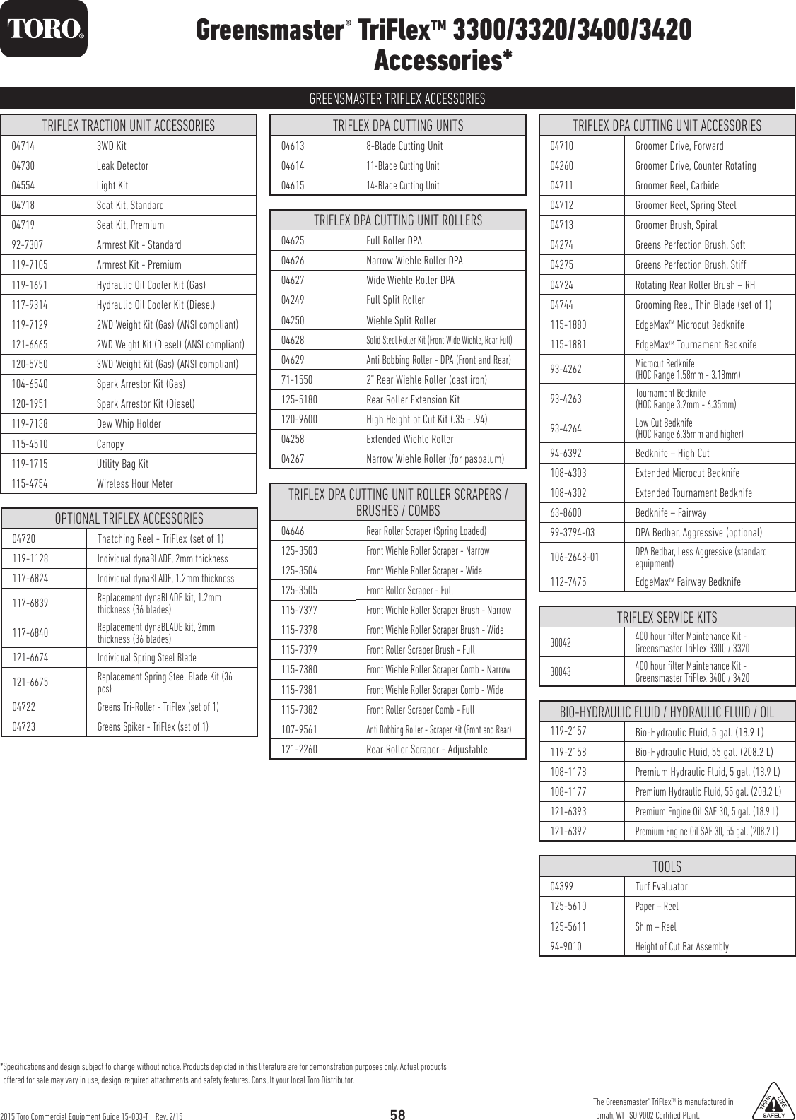 Page 4 of 4 - Toro Toro-Greensmaster-Triflex-Hybrid-3320-Specifications- Toro-greensmaster-triflex-hybrid-3320-specifications