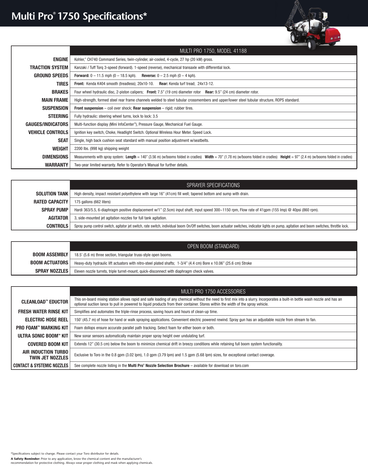Page 2 of 2 - Toro Toro-Multi-Pro-1750-41188-Sell-Sheet- Toro-multi-pro-1750-41188-sell-sheet